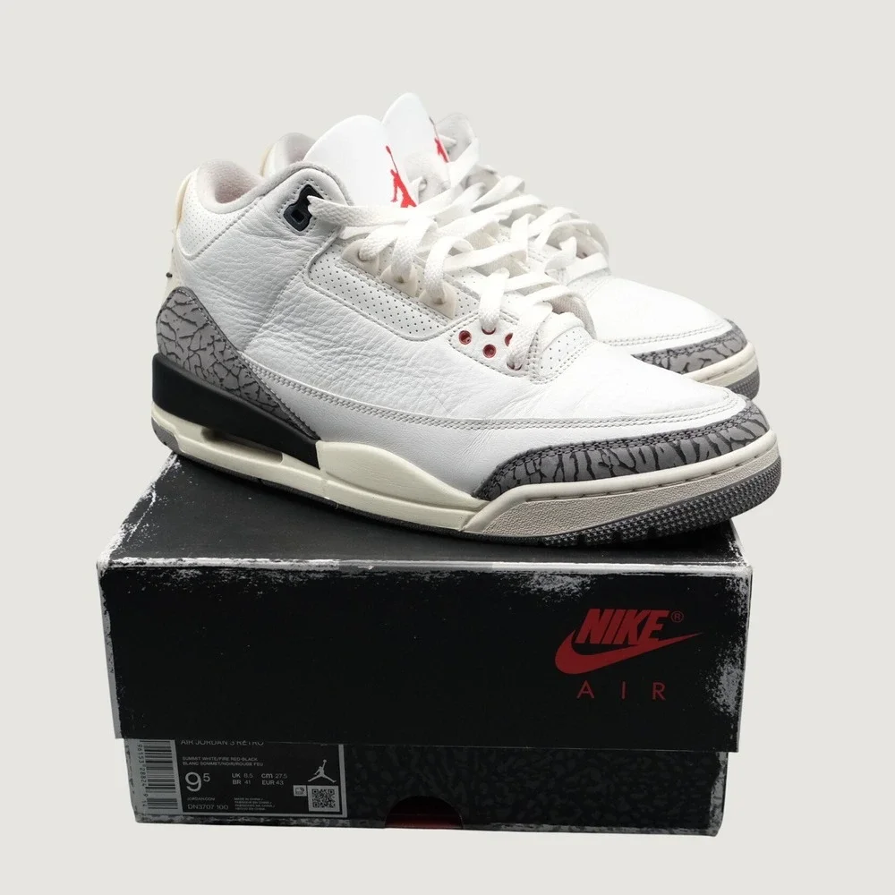 Jordan 3 Retro Mens White Cement Reimagined 9.5 DN3707-100